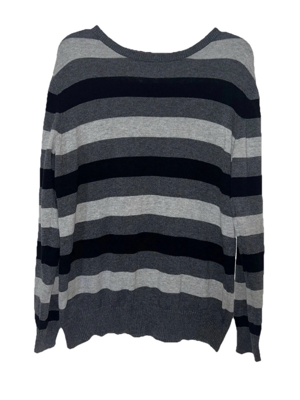 The Children’s Place Boys Gray Horizontal Striped Long Sleeve Sweater 10/12 LRG